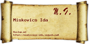 Miskovics Ida névjegykártya