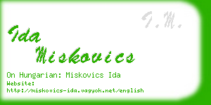 ida miskovics business card